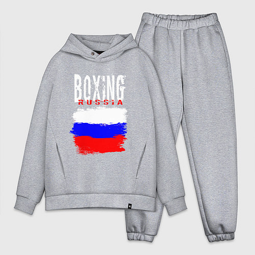 Мужской костюм оверсайз Бокс Россия / Меланж – фото 1