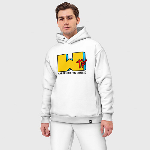 Мужской костюм оверсайз WTF happened to music / Белый – фото 3