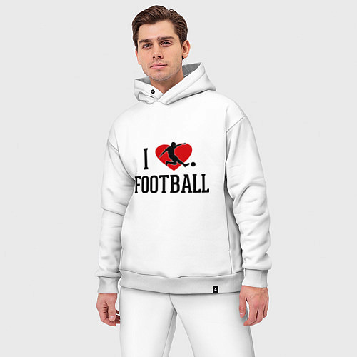 Мужской костюм оверсайз I love football / Белый – фото 3