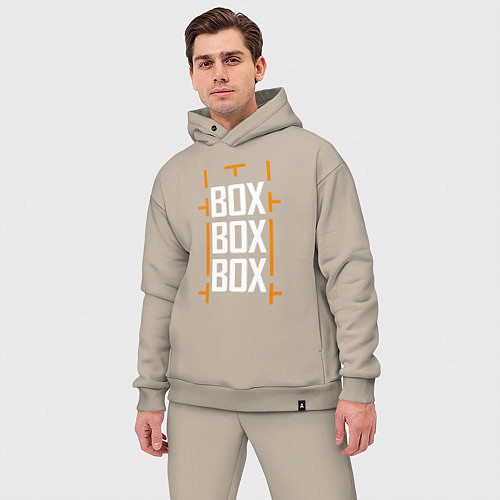 Мужской костюм оверсайз Box box box / Миндальный – фото 3