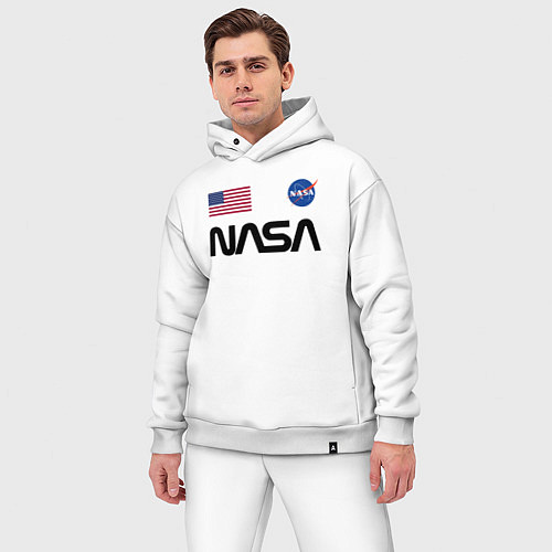 Мужской костюм оверсайз NASA НАСА / Белый – фото 3