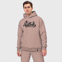 Мужской костюм оверсайз Handball lettering, цвет: пыльно-розовый — фото 2