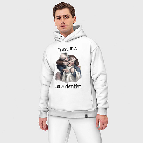 Мужской костюм оверсайз Trust me, I'm a dentist / Белый – фото 3