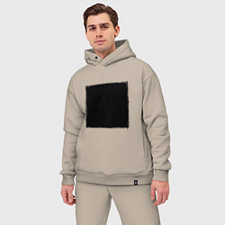 Мужской костюм оверсайз ЧЕРНЫЙ КВАДРАТ, цвет: миндальный — фото 2