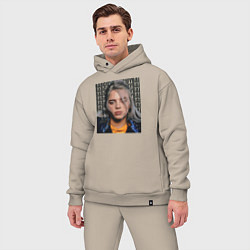 Мужской костюм оверсайз Billie Eilish со спиной, цвет: миндальный — фото 2