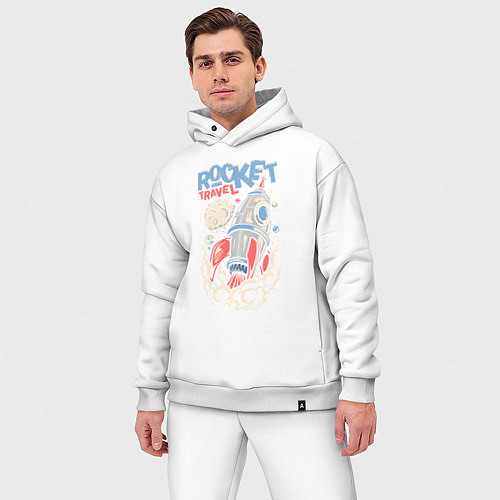 Мужской костюм оверсайз Rocket Travel / Белый – фото 3