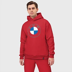 Мужской костюм оверсайз BMW LOGO 2020, цвет: красный — фото 2