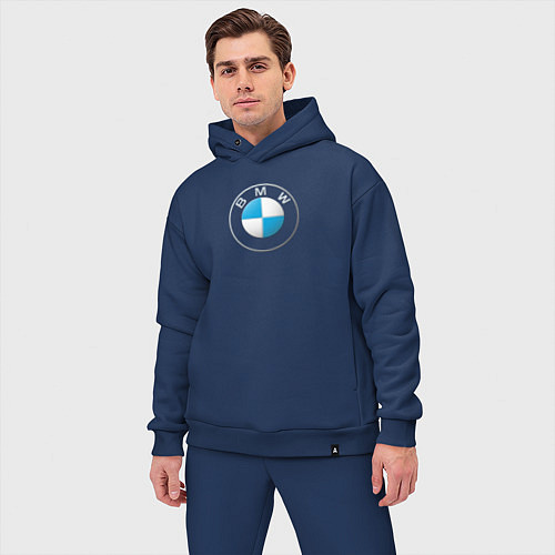 Мужской костюм оверсайз BMW LOGO 2020 / Тёмно-синий – фото 3