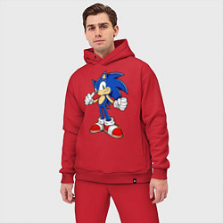 Мужской костюм оверсайз Sonic, цвет: красный — фото 2