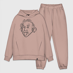Мужской костюм оверсайз Альберт Эйнштейн, цвет: пыльно-розовый