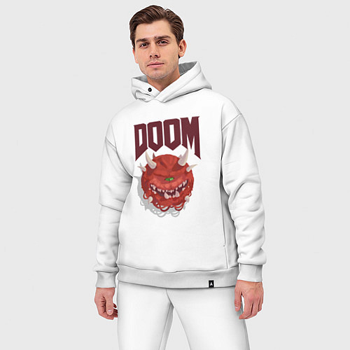 Мужской костюм оверсайз DOOM / Белый – фото 3
