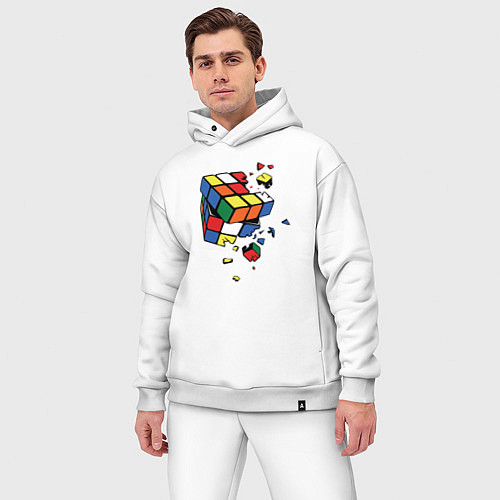 Мужской костюм оверсайз Кубик Рубика / Белый – фото 3