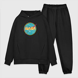 Мужской костюм оверсайз NASA винтажный логотип, цвет: черный