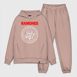 Мужской костюм оверсайз RAMONES, цвет: пыльно-розовый