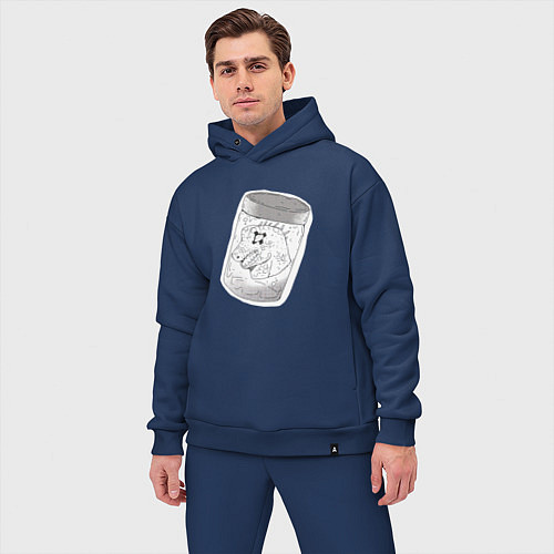 Мужской костюм оверсайз Голова Каймана / Тёмно-синий – фото 3