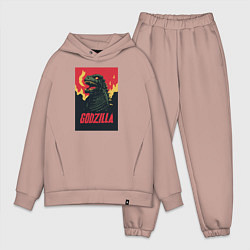 Мужской костюм оверсайз Godzilla, цвет: пыльно-розовый