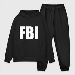 Мужской костюм оверсайз FBI, цвет: черный