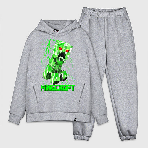 Мужской костюм оверсайз MINECRAFT CREEPER / Меланж – фото 1