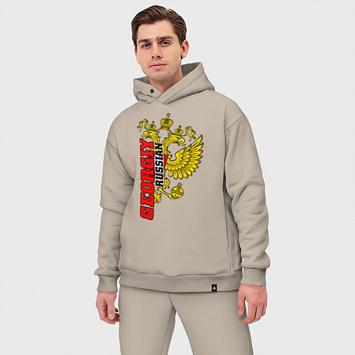 Мужской костюм оверсайз Георгий / Миндальный – фото 3