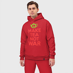 Мужской костюм оверсайз Make tea not war, цвет: красный — фото 2