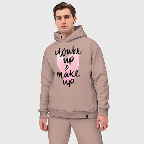 Мужской костюм оверсайз Wake up & Make up / Пыльно-розовый – фото 3