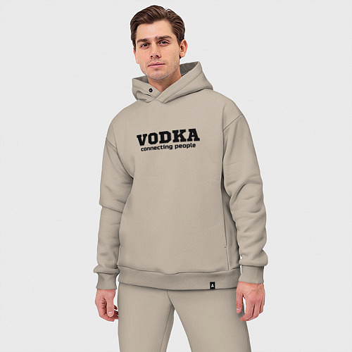 Мужской костюм оверсайз Vodka connecting people / Миндальный – фото 3