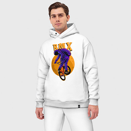 Мужской костюм оверсайз BMX - moon - space / Белый – фото 3