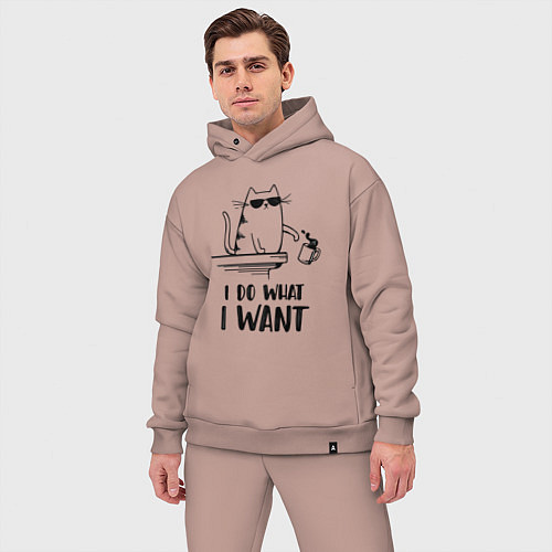 Мужской костюм оверсайз I do what i want / Пыльно-розовый – фото 3