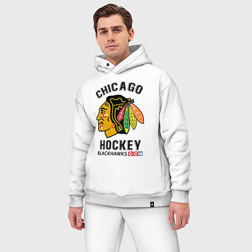 Мужской костюм оверсайз CHICAGO BLACKHAWKS NHL / Белый – фото 3