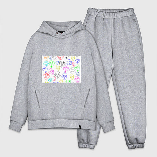 Мужской костюм оверсайз Цветные лица / Меланж – фото 1