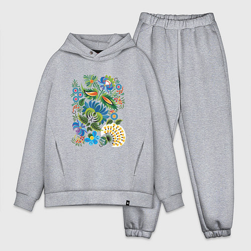 Мужской костюм оверсайз Славянский орнамент / Меланж – фото 1