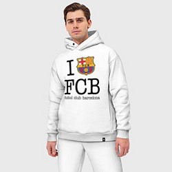 Мужской костюм оверсайз Barcelona FC, цвет: белый — фото 2