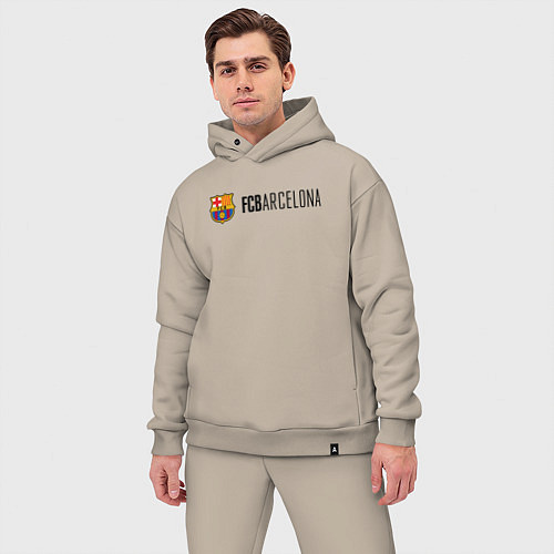 Мужской костюм оверсайз Barcelona FC / Миндальный – фото 3