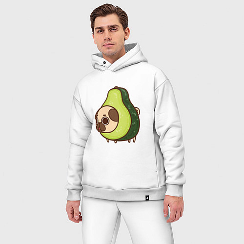 Мужской костюм оверсайз Мопс-авокадо / Белый – фото 3