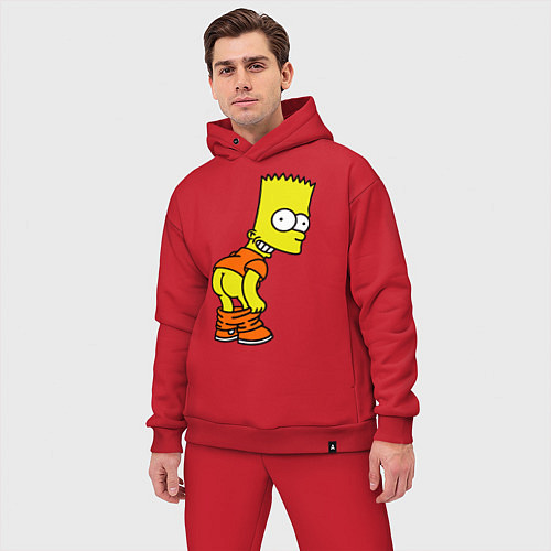 Мужской костюм оверсайз Задница Барта / Красный – фото 3