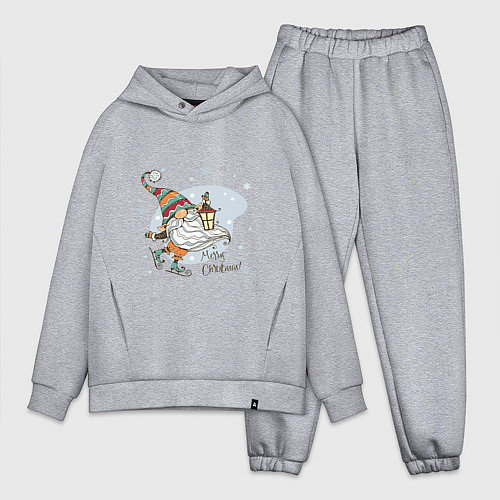 Мужской костюм оверсайз Рождественский гном / Меланж – фото 1