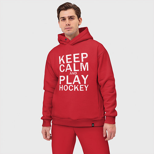 Мужской костюм оверсайз K C a Play Hockey / Красный – фото 3