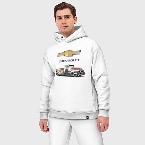 Мужской костюм оверсайз HOT ROD CHEVROLET / Белый – фото 3