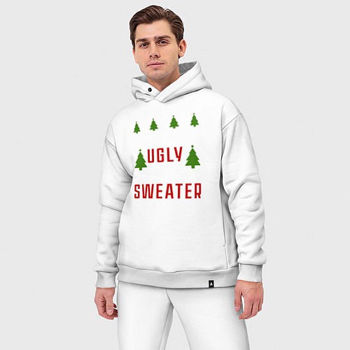 Мужской костюм оверсайз My ugly christmas sweater / Белый – фото 3