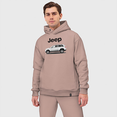 Мужской костюм оверсайз Jeep / Пыльно-розовый – фото 3