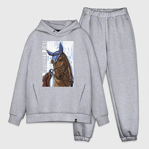 Мужской костюм оверсайз Number one / Меланж – фото 1