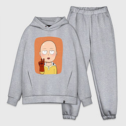 Мужской костюм оверсайз Сайтама One Punch Man, цвет: меланж