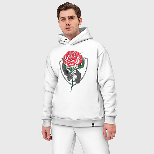 Мужской костюм оверсайз Skull&Rose / Белый – фото 3