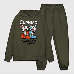 Мужской костюм оверсайз Cuphead, Dont deal with devil, цвет: хаки