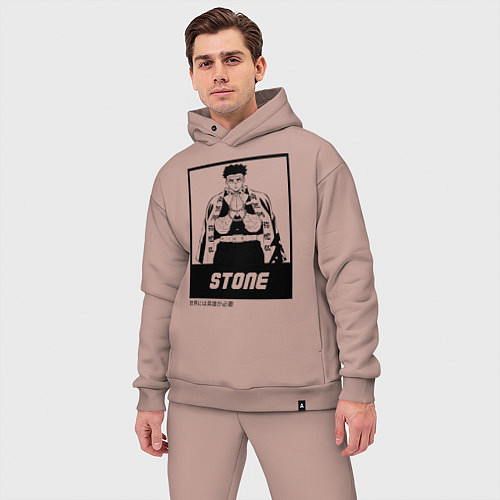 Мужской костюм оверсайз STONE Kimetsu no Yaiba / Пыльно-розовый – фото 3