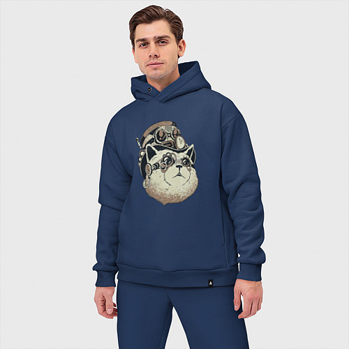 Мужской костюм оверсайз Steampunk кот / Тёмно-синий – фото 3