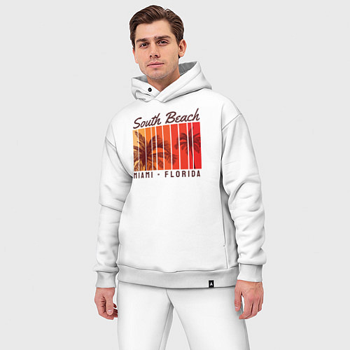 Мужской костюм оверсайз Майами - Флорида / Белый – фото 3
