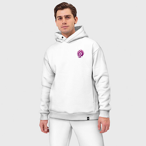 Мужской костюм оверсайз Zerg logo mini Purple / Белый – фото 3