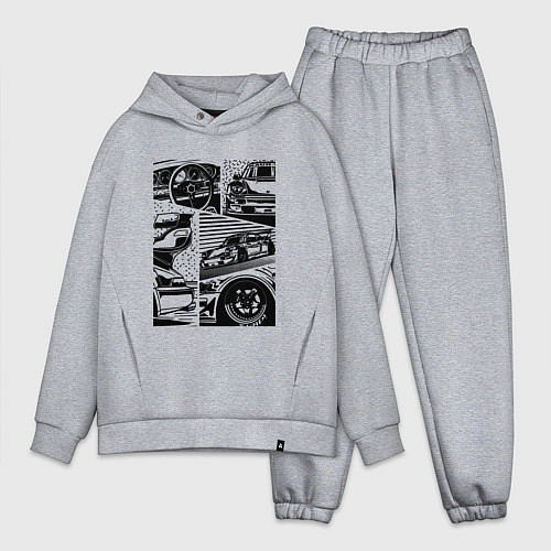 Мужской костюм оверсайз PORSCHE ПОРШЕ КОЛЛАЖ / Меланж – фото 1