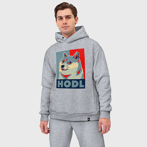 Мужской костюм оверсайз HODL ХОДЛ КРИПТО МЕМ / Меланж – фото 3